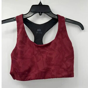 REI Women's Red Racerback Athletic Sports Bra Sz Large Comfortable & Supportive